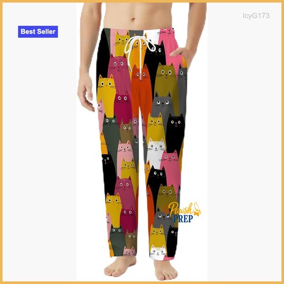 Unisex Animal Print Pajama Pants Medium Polyester Lounge Sleepwear
